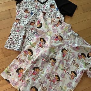 Set of 2 cartoon scrubs